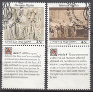 UNITED NATIONS -NY      SCOTT NO. 582-83      USED        YEAR  1990 - Oblitérés