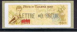 ATM, LISA1, HARRY POTTER, LETTRE 0.86 EUR, 10 Mars 2007, Papier Thermique, De VALBONNE Sur LISA1. JOURNEE DU TIMBRE. - 1999-2009 Viñetas De Franqueo Illustradas