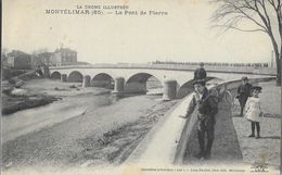 Montélimar (La Drôme Illustrée), Le Pont De Pierre, Animation, Défilé Militaire, Enfants - Edition Lang, Carte Lux N° 65 - Montelimar