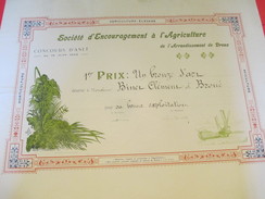 Diplôme/Société D'Encouragement à L'Agriculture//Dreux/Concours D'Anet/ 1er Prix /Clément BINET/Broué/1922        DIP133 - Diplomas Y Calificaciones Escolares