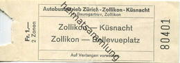 Schweiz - Autobusbetrieb Zürich Zollikon Küsnacht - H. Baumgartner Zollikon - Billet Fr. 1.- 2 Zonen - Europe