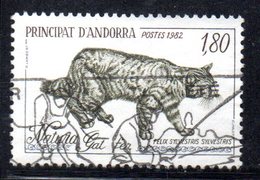 Y2004 - ANDORRA 1982 , Unificato N. 306 Usato . GATTO SELVATICO - Used Stamps