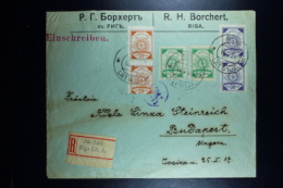 Letland / Latvia Registered Letter Riga To Budapest Hungery 1919 - Latvia