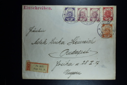 Letland / Latvia Registered Letter Rigo To Budapest Hungery 1919 Mixed Stamps - Lettland