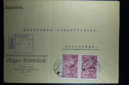 Letland / Latvia Registered Letter Tukums To Dzirciema Riga  1938 - Lettonia