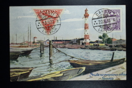 Letland / Latvia Postcard Airmail Stamps DAKSTI  1930 - Letonia
