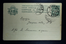 Letland / Latvia Postcard Mi Nr P1 Used  Wentsfils 1923 - Lettonie