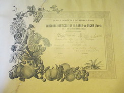 Diplôme Médaille D'Argent/ Cercle Horticole De BERNAY/Concours Horticole De La Barre-en-Ouche/Eure/JOUBERT/1932  DIP147 - Diplômes & Bulletins Scolaires