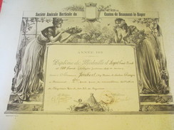 Diplôme Médaille D'Argent/Soc.Amicale Horticole Canton Beaumont  Roger/Eure/JOUBERT/Comtesse DAUGER/Menneval/1930 DIP148 - Diplomas Y Calificaciones Escolares