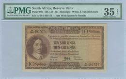 SOUTH AFRICA 10 Shillings (18.9.1957) PMG 35 EPQ "free Shipping Via Registered Air Mail" - Sudafrica