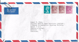 Great Britain Airmail 1986 31p Purple 5p, 4p To Pakistan - Brieven En Documenten
