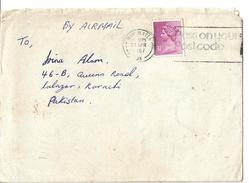 Great Britain Airmail 1971 Machins 31p Purple To Pakistan - Brieven En Documenten