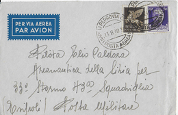 STORIA POSTALE REGNO - BUSTA PER VIA AEREA DA NAPOLI A PILOTA MILITARE LIBIA 1940 - Storia Postale (Posta Aerea)