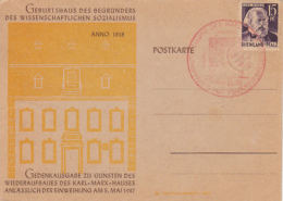 KARL MARX, MEMORIAL HOUSE, SPECIAL POSTCARD, 1947, GERMANY - Karl Marx