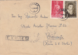 STEEL WORKER, J.A. KOMENSKY, STAMPS ON REGISTERED COVER, 1961, ROMANIA - Lettres & Documents