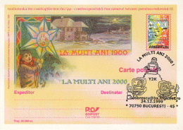 COMPUTERS SPECIAL POSTMARK ON HAPPY NEW YEAR, CHILDREN CAROLING, PC STATIONERY, ENTIER POSTAL, 1999, ROMANIA - Computers