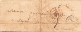 ITALIE ENVELOPPE DU 21 AOUT 1854 POUR MACON CACHETS SARDES - Sicilia