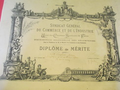 Diplôme De Mérite/ Synd. Gén. Du Commerce Et De L'Industrie/Union Des Chambres Syndicales De Fr /PRESTROT/1938    DIP153 - Diploma's En Schoolrapporten