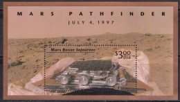 Mars Pathfinder 1997 Miniature / MS / Souvenir, Space Exploration, Rover Sojourner, USA - Etats-Unis