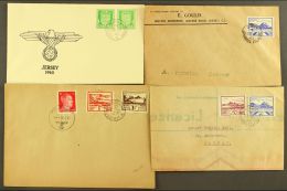 JERSEY GERMAN OCCUPATION COVERS 1942-43 Group With 1942 (29 Jan) Unaddressed Cover Bearing 1941-43 ½d Pair... - Other & Unclassified