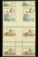 1988 CASTLE INTERPANNEAU BLOCKS Castle Set, SG 1410/13 As Never Hinged Mint, Central Pane "Interpanneau" Cross... - Autres & Non Classés