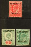 OFFICIALS "ADMIRALTY OFFICIAL" 1903 1d & 2d, 1903-4 (different "M") ½d Blue-green, SG O102, O104, O107,... - Non Classés