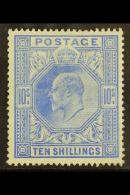 1912 10s Blue Somerset House, SG 319, Lightly Hinged Mint. For More Images, Please Visit... - Non Classés