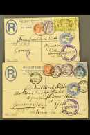 1898 GOADBY MARWOOD/MELTON MOWBRAY VIOLET RUBBER CDS'S ON TWO REGISTERED ENVELOPES TO GERMANY A Pair Of Attractive... - Autres & Non Classés