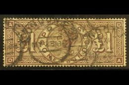 1884 £1 Brown-lilac, SG 185, Used With Hooded Cds's, Tiny Thin Patch. Expertised Proschold BPP. For More... - Autres & Non Classés