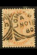 1880 1s Orange- Brown Plate 13, Wmk Spray, SG 156, Very Fine Used With Attractive Fully- Dated Small Squared... - Sonstige & Ohne Zuordnung