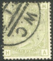 1873-80 4d Sage- Green Plate 16 With INVERTED LARGE GARTER WATERMARK, SG 153wi, Fine Used With Circular Corner... - Altri & Non Classificati