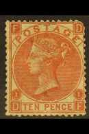 1867 10d Red- Brown, Wmk Spray, SG 112, Mint Large Part OG With Rounded Corner At Upper Right. Cat £3600.... - Altri & Non Classificati