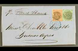 1862-64 4d Pale Red And 1s Green "small Letters", SG 80 And 90, Together On 1863 (28 Oct) Entire Letter From... - Autres & Non Classés