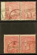 1857 4d Rose-carmine & 4d Rose, SG 66 & SG 66a, Each A Lovely Used Pair With Neat "Dundee" Duplex Cancels.... - Sonstige & Ohne Zuordnung