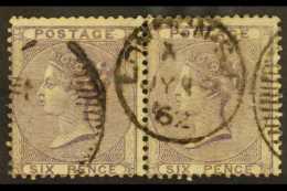 1855-57 6d Deep Lilac, SG 69, Pair Lightly Used With Fully Dated Cds. Scarce Multiple (2 Stamps) For More Images,... - Andere & Zonder Classificatie