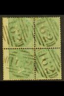 1855-57 1s Green No Corner Letters, SG 72, Fine Used Left Wing Marginal BLOCK Of 4 Cancelled By Neat "162" Numeral... - Autres & Non Classés