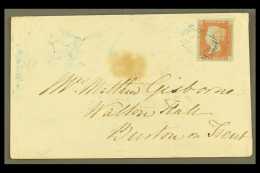1851 (17 May) Cover To Burton On Trent Bearing 1d Imperf (4 Good Margins) Tied By "297" (Fazeley) In BLUE; Fine... - Autres & Non Classés