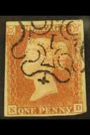 1841 1d Red-brown, SG 7m, "Black" Plate 9 With Number "I" In Maltese Cross Postmark, Good Used For More Images,... - Autres & Non Classés