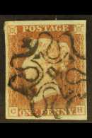 1841 1d Red-brown, SG 7m, "Black" Plate 9 With Number "II" In Maltese Cross Postmark, Fine Used With Four Clear... - Autres & Non Classés