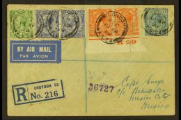 1929 FIRST AIRMAIL ACCEPTANCE TO MEXICO. (19 Apr) Airmail Registered Cover To Mexico, Bearing Six Stamps (one... - Andere & Zonder Classificatie