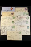 RAILWAY STATIONS & T.P.O. CANCELS ON 1863-1910 COVERS & CARDS A Lovely Group With 1863 Envelope Dumfries... - Other & Unclassified