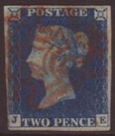 1840 2d Blue (J - E), Pl 1, SG 5, Just Clear To Good Margins All Round, Good Rich Colour But Thinned In Bottom... - Altri & Non Classificati