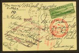 1930 (May 30) Picture Postcard Addressed To Germany Bearing AIR Graf Zeppelin 65c Green (Sc C13, SG A687) Tied By... - Other & Unclassified