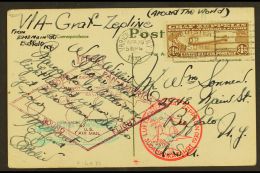 1930 (Apr 29) Picture Postcard Bearing Very Fine AIR Graf Zeppelin $1.30 Brown (Sc C14, SG A687) Tied By Slogan... - Altri & Non Classificati