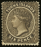 1881 6d Olive Black, Wmk CC, SG 51, Very Fine And Fresh Mint. Lovely Colour. For More Images, Please Visit... - Turks & Caicos (I. Turques Et Caïques)