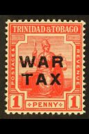 1917 (1 Sep) 1d Red "War Tax" Overprint, SG 184, Fine Never Hinged Mint, Very Fresh. For More Images, Please Visit... - Trinidad & Tobago (...-1961)