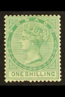 1879 1s Green, Wmk Crown CC, SG 4, Mint/unused, Pulled Perf, At Base, Fresh Looking Spacefiller, Cat.£400.... - Trindad & Tobago (...-1961)