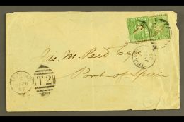 1883 (26 Jan) Cover Addressed Locally, Bearing Two Different Types Of 1882 1d On 6d Manuscript Surcharges (SG... - Trinité & Tobago (...-1961)