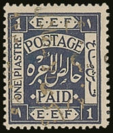 1923 1p Deep Indigo "Commemoration Of Independence" Overprint Reading Upwards, SG 103B, Fine Never Hinged Mint,... - Jordanie