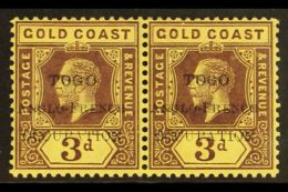 ANGLO-FRENCH OCCUPATION 1915 3d Purple On Yellow With White Back Overprint On Gold Coast With SMALL "G" IN "TOGO"... - Andere & Zonder Classificatie